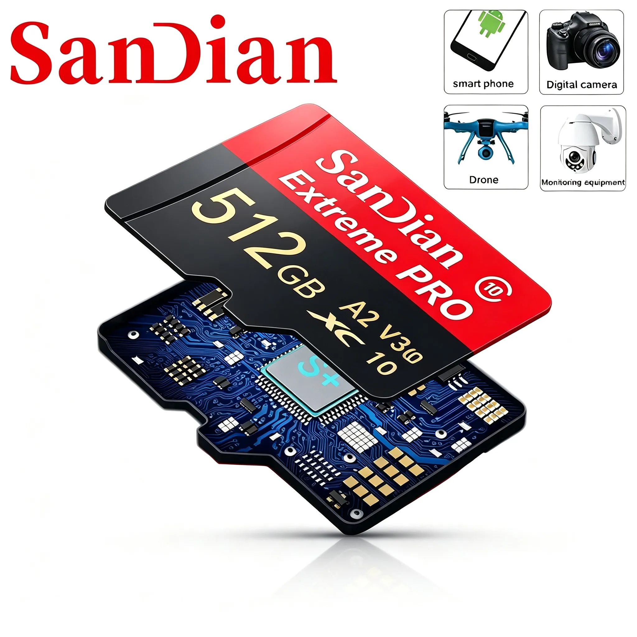 Plus SD Cards 64GB 256GB 32GB Memory Card Micro TF SD Card TF Cards V30 for Surveillance/PC/Router/MP4 Player/Baby Monitor