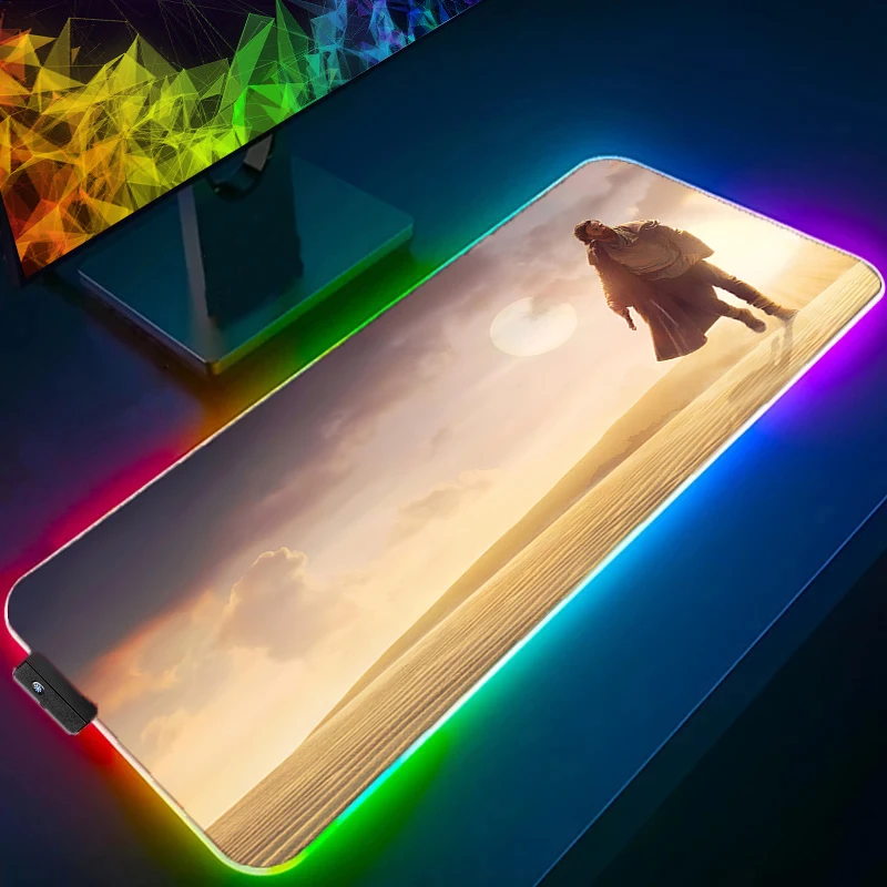 RGB LED ماوس الوسادة المطاطية الألعاب S-star W-wars اكسسوارات ألعاب خزانة السجاد مكتب الكمبيوتر حصيرة مكتبية منصات لوحة المفاتيح