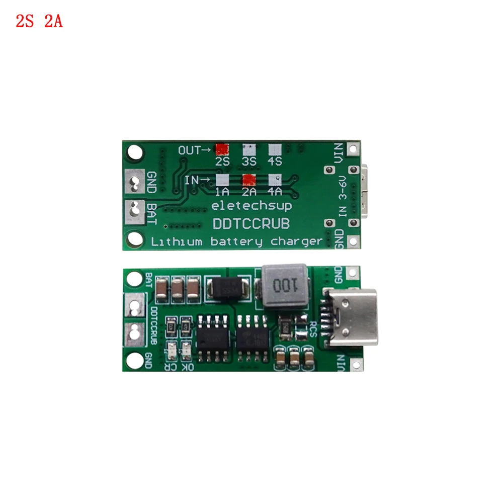 

Step-Up Boost LiPo Полимерное литий-ионное зарядное устройство 7,4 В 11,1 В 14,8 В 18650 Модуль зарядки литиевой батареи 2S 3S 4S 2/4A Type-C до 8,4 В 12