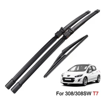 3 uds limpiaparabrisas para Peugeot 308 308SW T7 ventana trasera delantera 2007 2008 2009 2010 2011 2012 2013