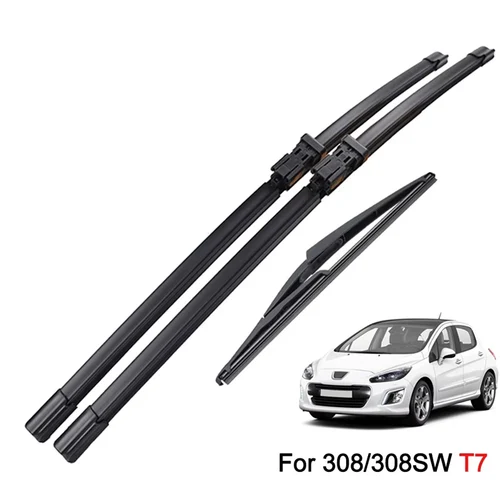 Imagen 1 del producto 3 uds limpiaparabrisas para Peugeot 308 308SW T7 ventana trasera delantera 2007 2008 2009 2010 2011 2012 2013