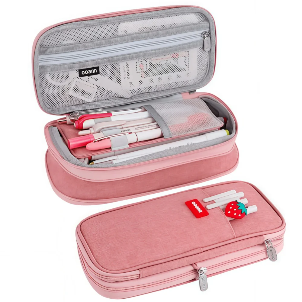 

Simple Large Capacity Pencil Bag Double-layer Multifunctional Stationery Bag Portable Durable Stationery Organizer Gift