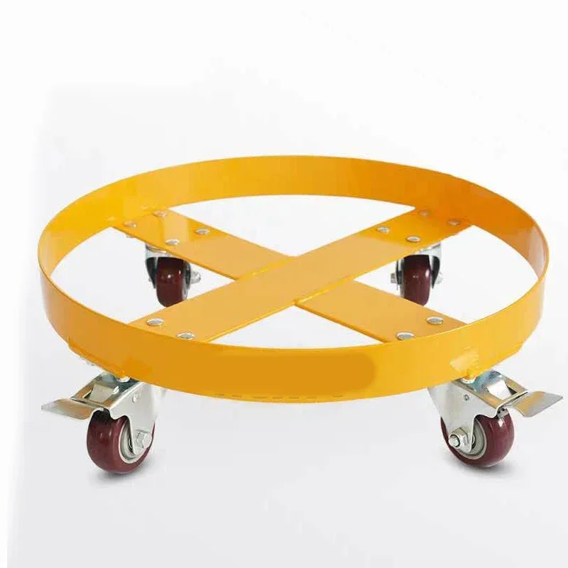 Four Wheel 30/55-Gallon Stainless Drum Dolly Strong Durable Retail SD Series New 300KG Steel Oil Drum Dolly Mover Cart