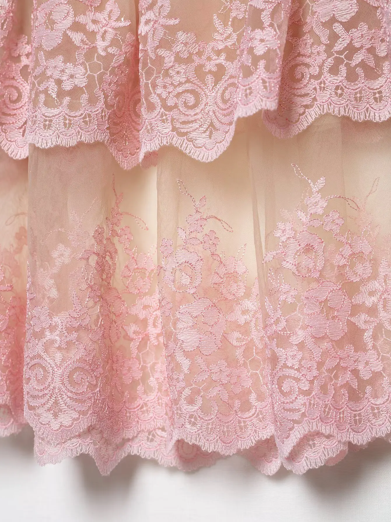 RARA Womens Layered Decor Embroidered Off The Shoulder Top Stylish Ruffled Lace Sleeve Design Ladies Fashion