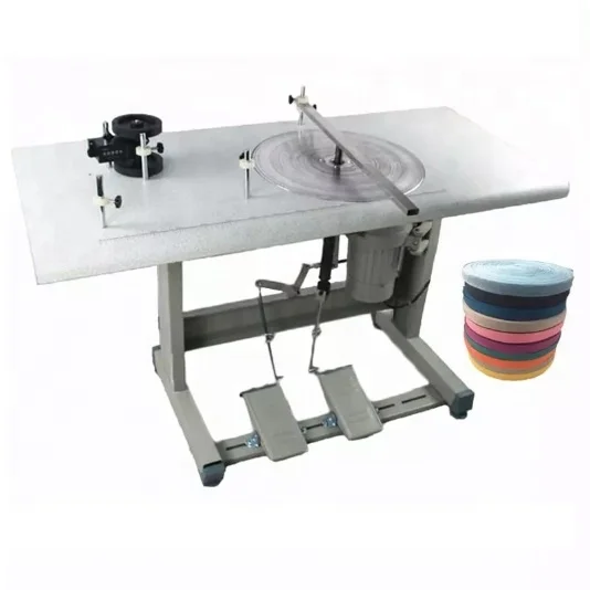Automatic Tape Ribbon Rolling Rewinding Winding Spooling Machine Elastic Tape Rolling Winding Machine