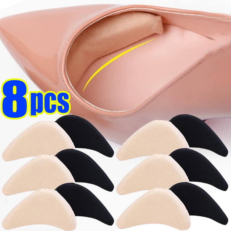 8pcs Pain Relief avampiede Insert Pads Women spugna Toe Plug mezze solette regolazione ridurre le dimensioni delle scarpe protezioni di riempimento cuscino