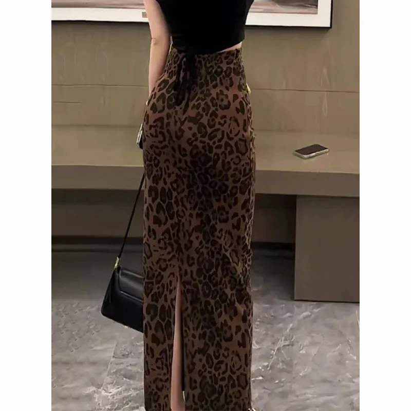 

2026 Spring Women Skirts New Women's Leopard Print Skirt High Waist Slim Fit Elegant Unique Bodycon Skirt