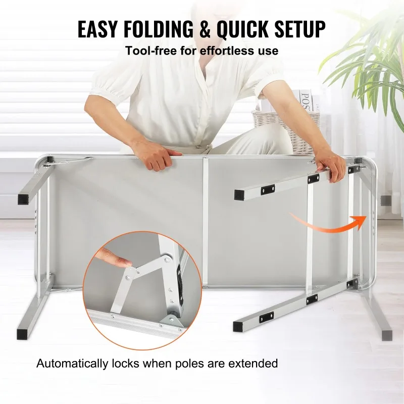 Folding Portable Bar Table Tradeshow Podium Table for Party Picnic Exhibition Include Carrying Case