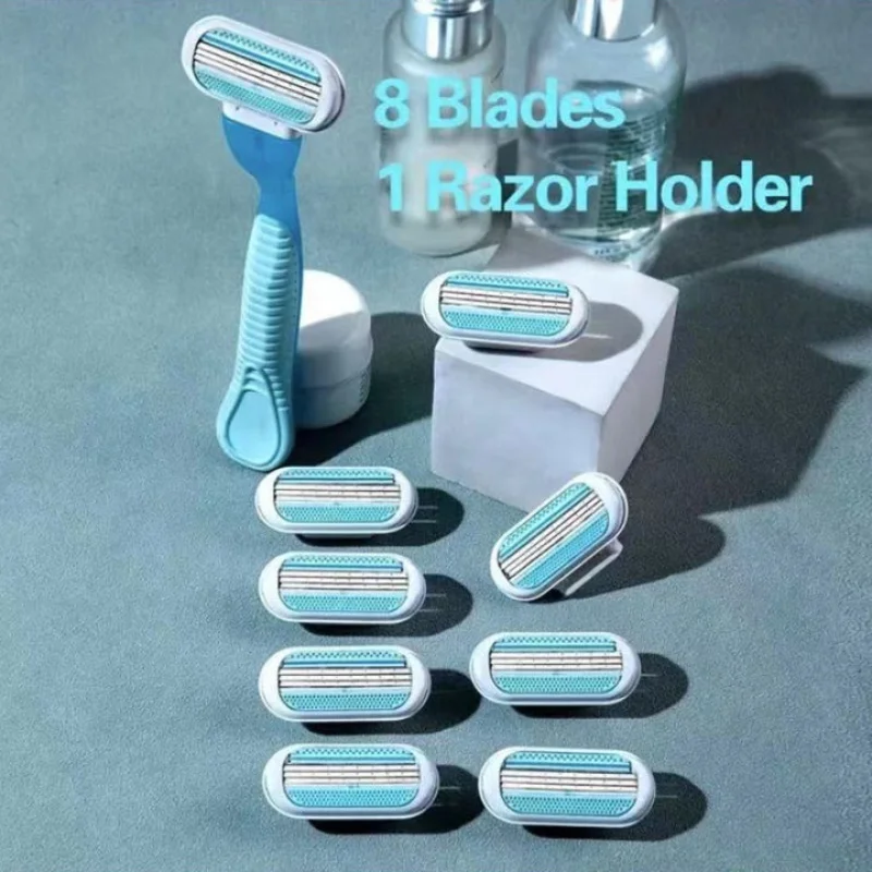3 Layers Women's Safety Razor Blade Shaver Head for Face Arm Leg Hair Removal - Disposable Razor Blades for Smooth Skin