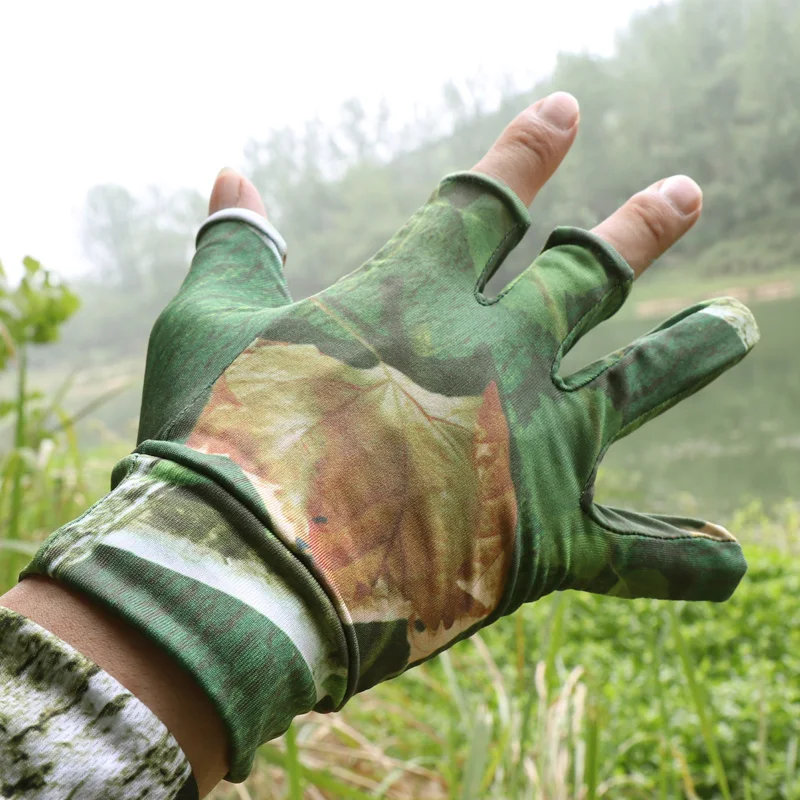 Guantes de pesca antideslizantes con protección solar, tres dedos - imagen 3