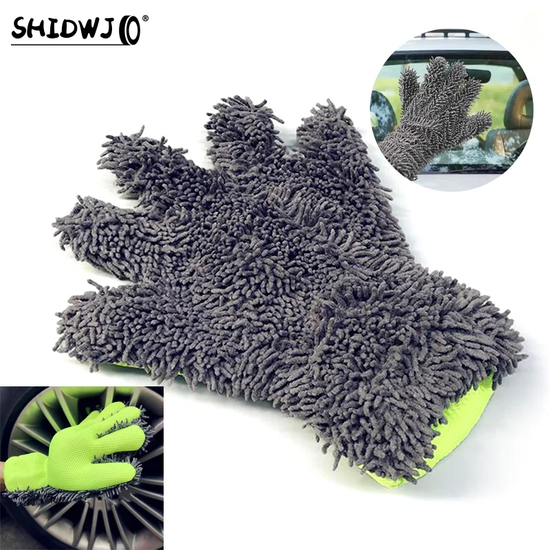 1PC Waterproof Mitt Premium Microfiber Wash Mitt Auto Car Wash Soft Anti-scratch For Car Wash Multifunction Thick Cleaning Glove