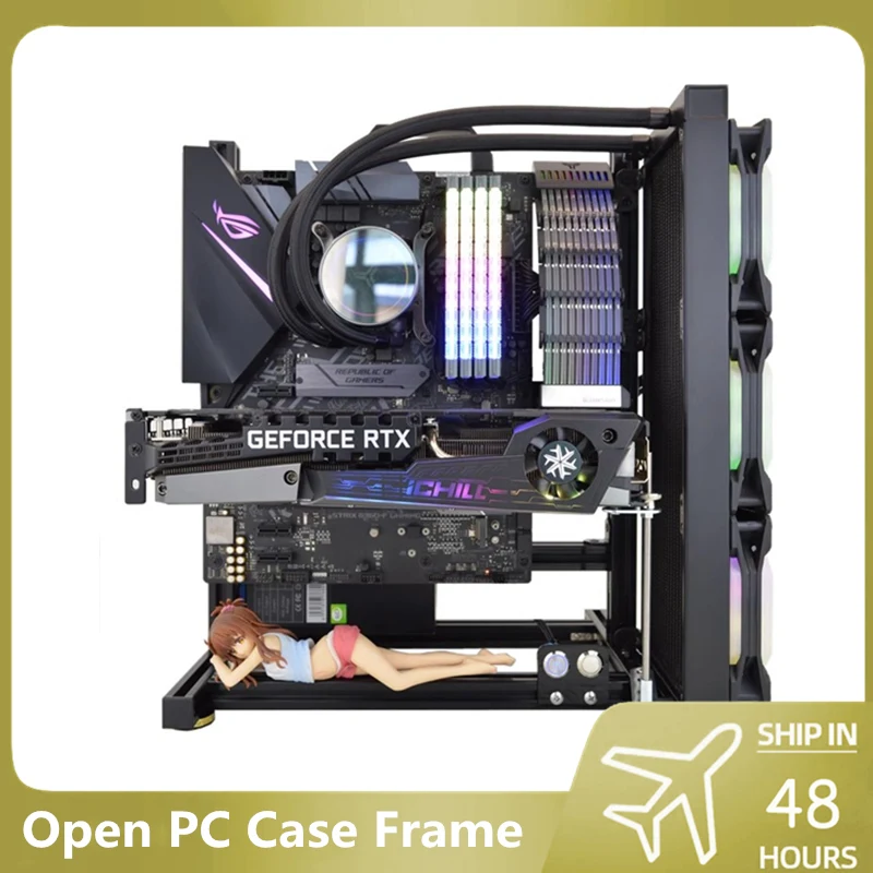 

Open Computer Case Frame DIY Creative Rack Mini ITX MATX Gamer Cabinet ATX Air/360 Water Cooler Desktop PC Gaming Chassis