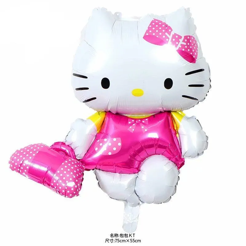 Cartoon Hello Kitty Balloon Girls Decoration Birthday Party Supplies Foil Balloon Globos Children Streamer Baby Shower Balloons