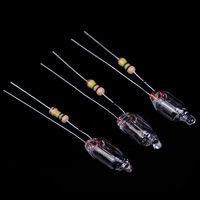 20PCS Neon Indicator Lamps With Resistance Connected To  220V 4.2*0.5cm Neon Glow Lamp Mains Indicator-Red Light