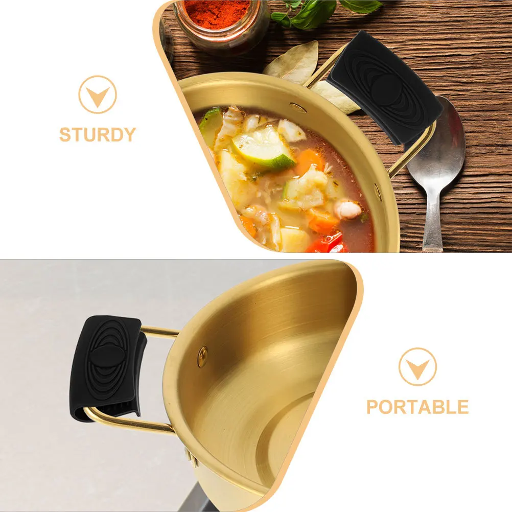 

4Pcs Silicone Pot Handle Sleeve Heat-Resistant Non-Slip Pot Grip Covers for Wok Skillet Pan Handle Protector Kitchen Use