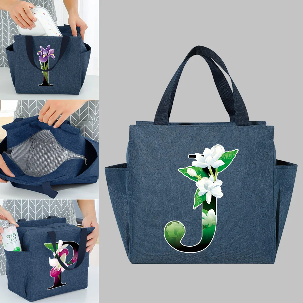 Insulated Lunch Cooler Bag Flower Color Series Dinner Bags Multifunction Large Capacity Portable School Picnic Thermal Food Pack