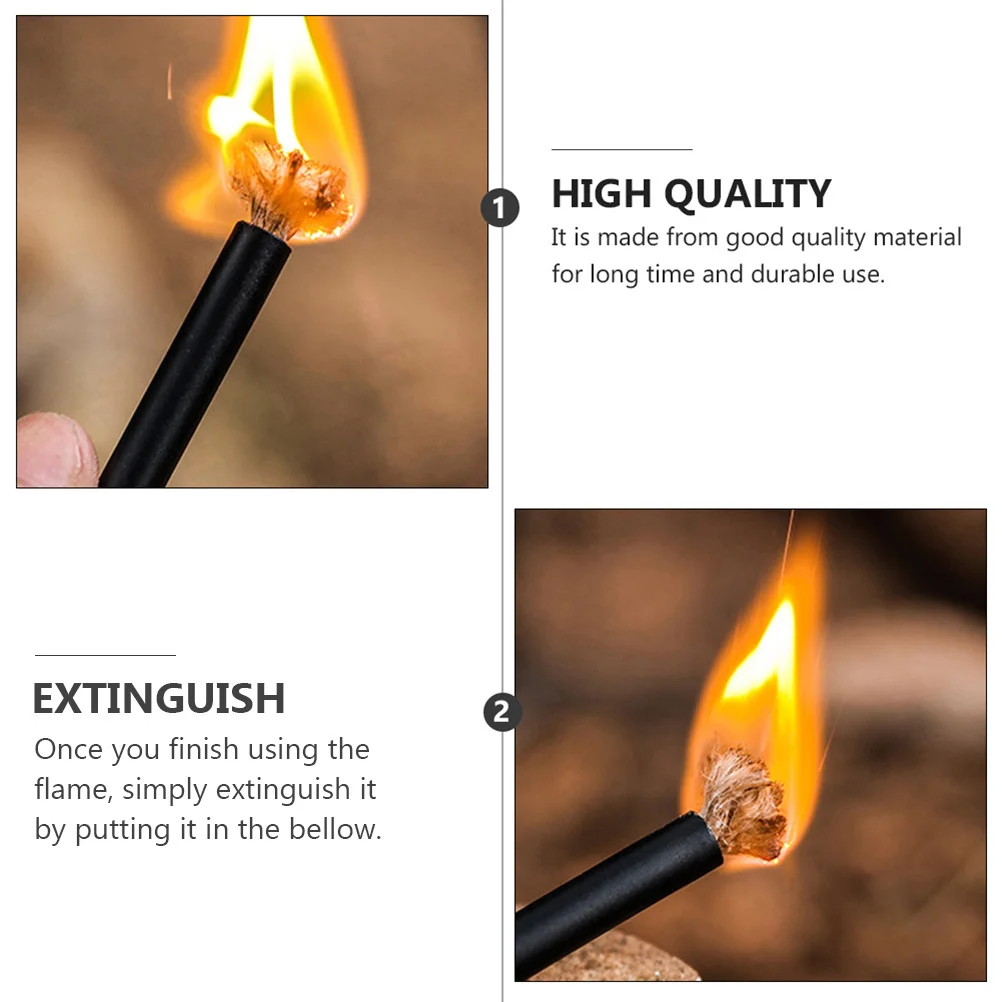5Pcs Flame Fire Rope Long Burning Weatherproof Wick for Outdoor Camping Hiking Backpacking Fire Starting Essential Kit