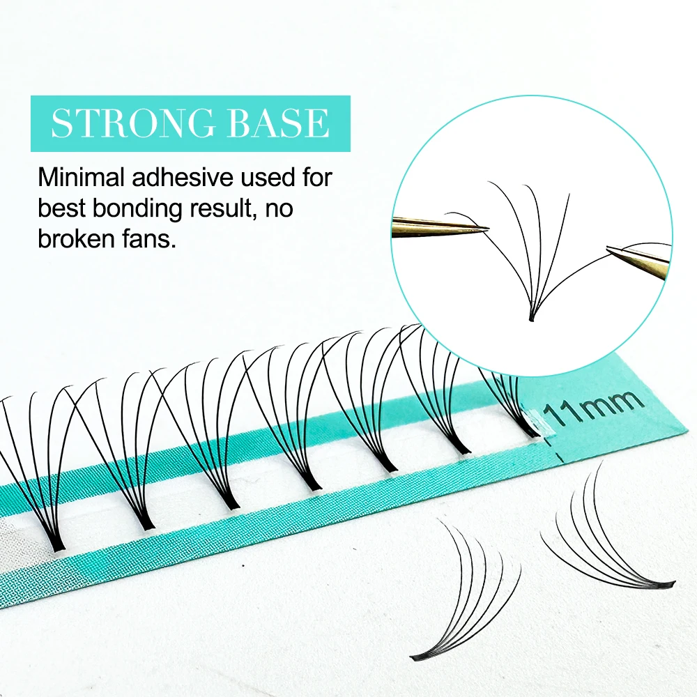 320 ventilateurs de Volume préfabriqués à tige courte cils moelleux Extensions de cils préfabriquées