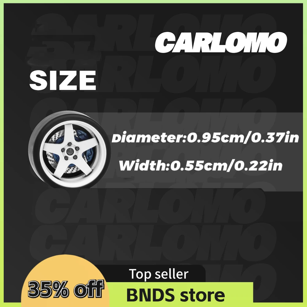 Carlomo 1/64 S-Class Model Car Wheels With Rubber Tires Brake Disc Assembly Rims Refitting Parts for Model Vehicle 4pcs Set