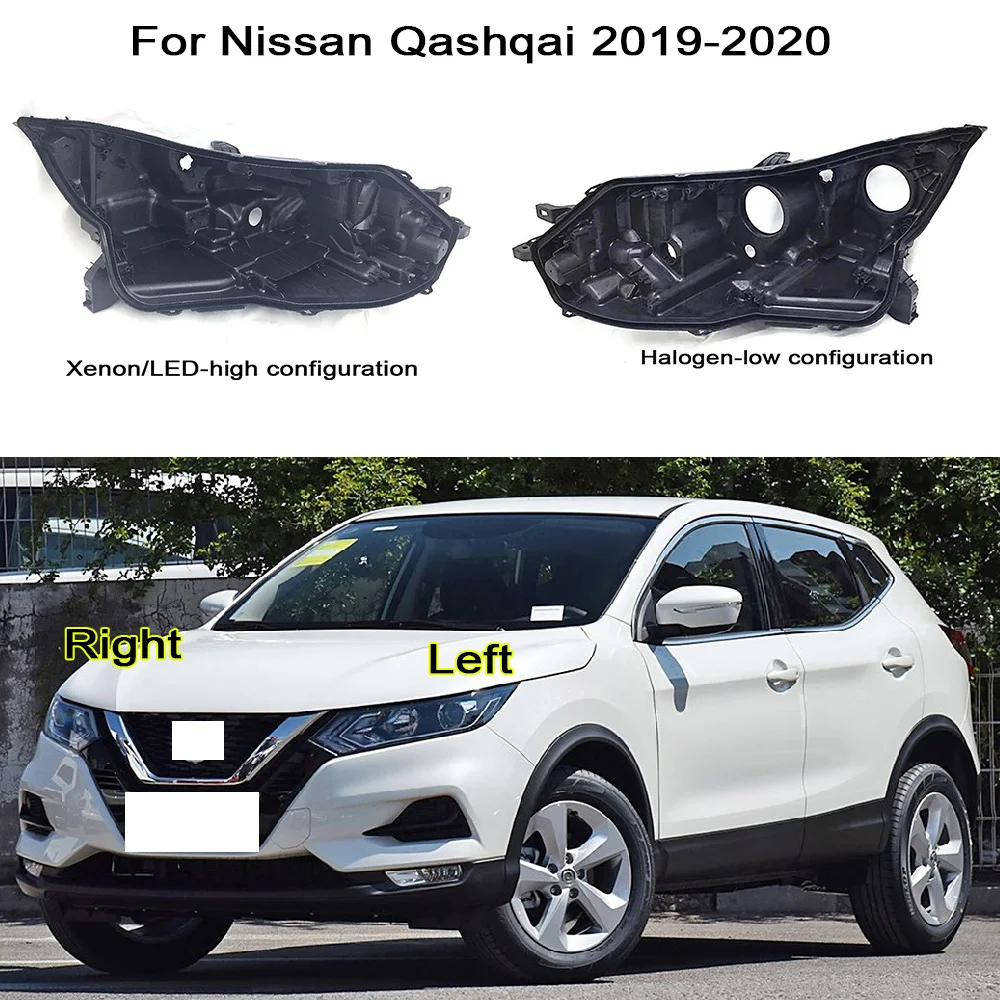 Car Front Light Base Pedestal For Nissan Qashqai 2019-2020 Polypropylene Headlights Bottom Case Fit Headlight Underside Shell