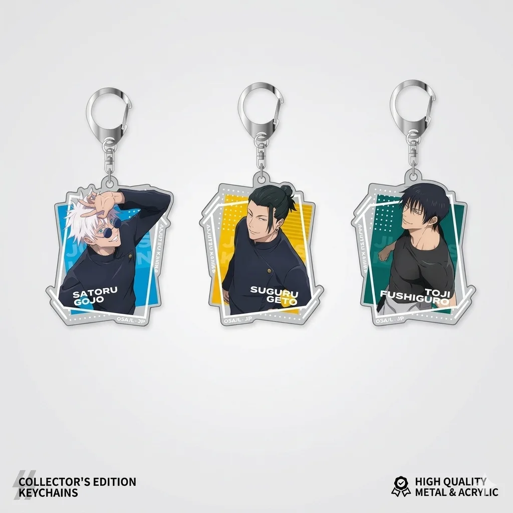 6CM Jujutsu Kaisen Acrylic Keychain Gojo Satoru Geto Suguru Itadori Yuji Fushiguro Megumi Anime Keyring Cosplay Bag Pendant Gift