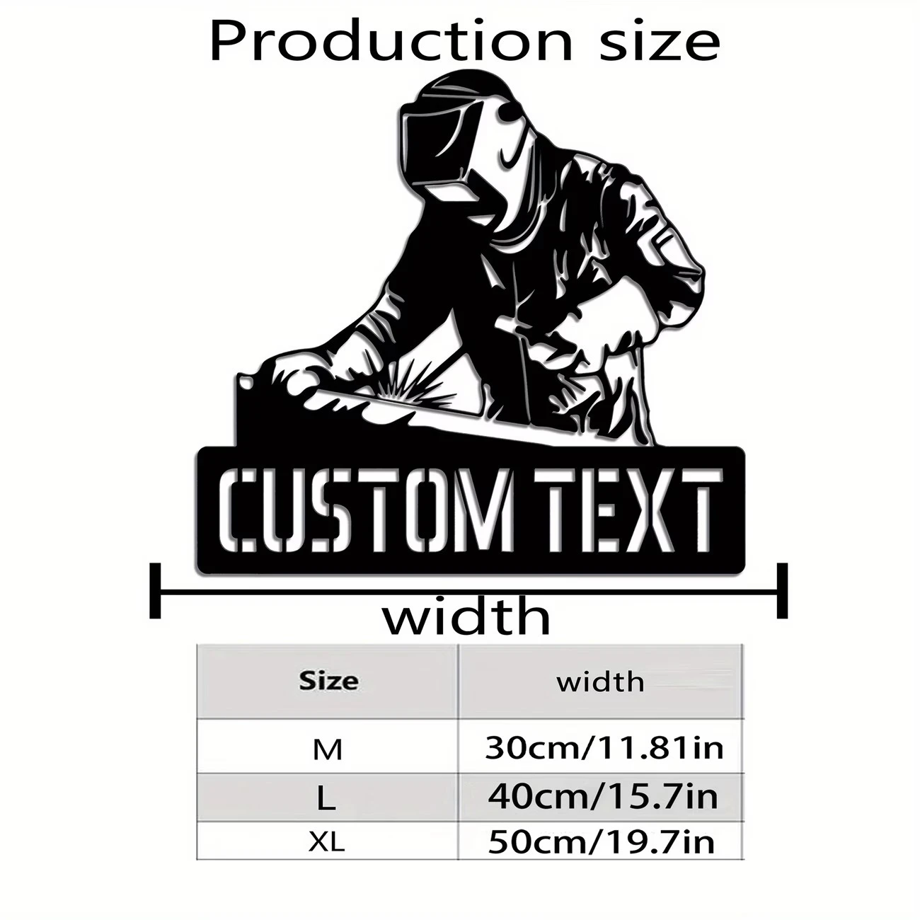 Custom Metal Welding Sign - Personalized Text Art Deco Wall Decor, Durable Reusable Metal Silhouette Art for Indoor/Outdoor Use