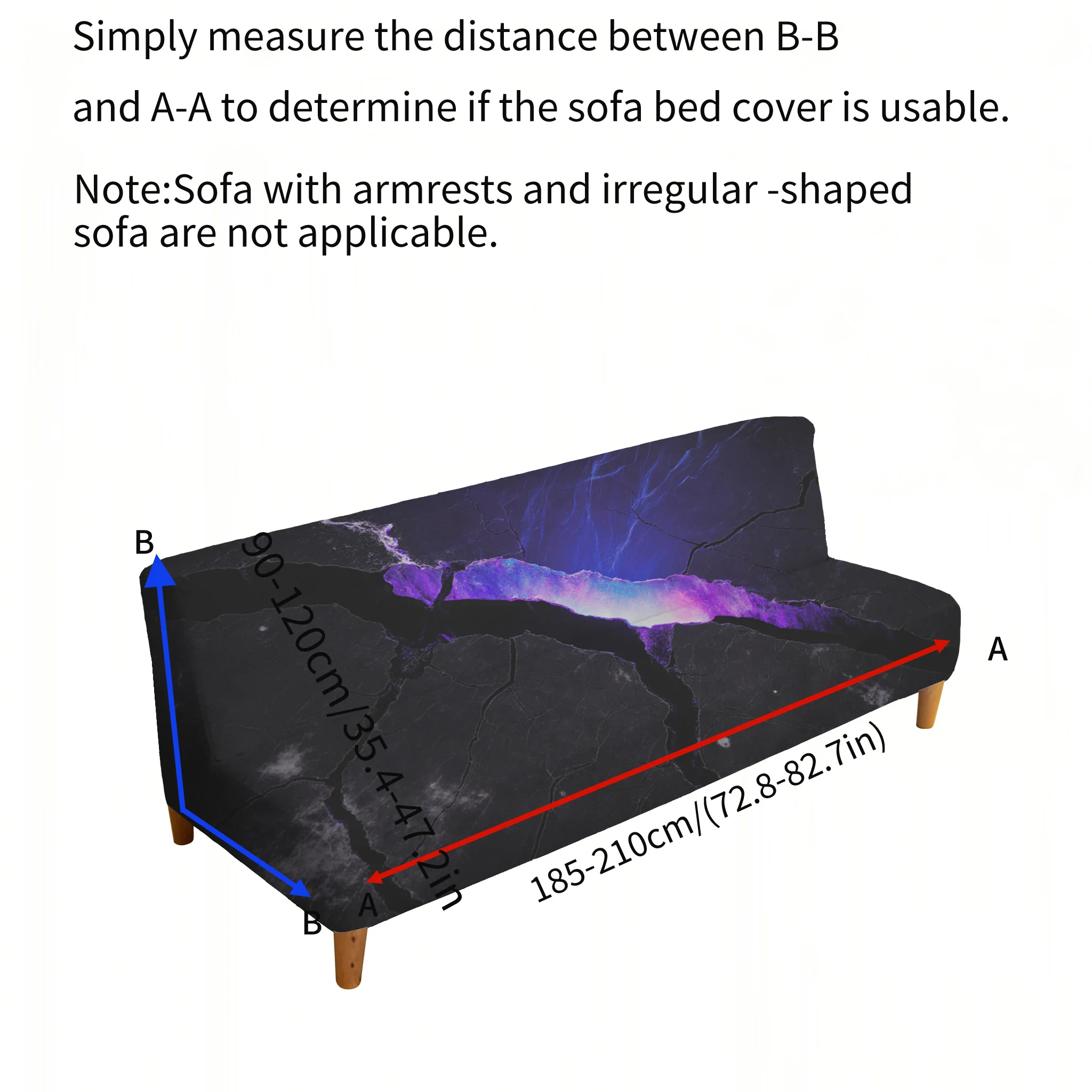 Dark crack glare elastic sofa bed cover, living room sofa bed cover, dustproof machine washable sofa bed cover