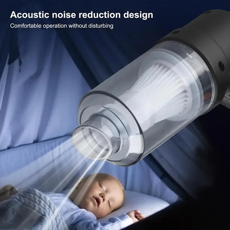 مكنسة كهربائية للسيارة لاسلكية 6000Pa شفط قوي مكانس كهربائية محمولة باليد آلة تنظيف منفاخ غبار السيارة المنزلية الصغيرة