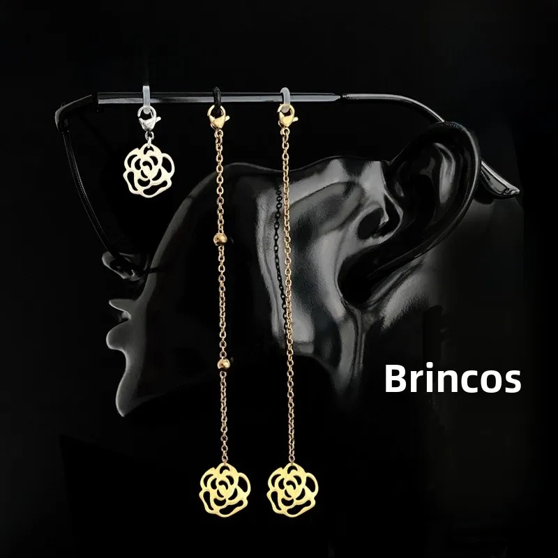 corrente-para-Oculos-fena-curta-com-ente-decorativo-de-flor-rosa-e-borla-em-dou-e-prateado-acorio-ular-na