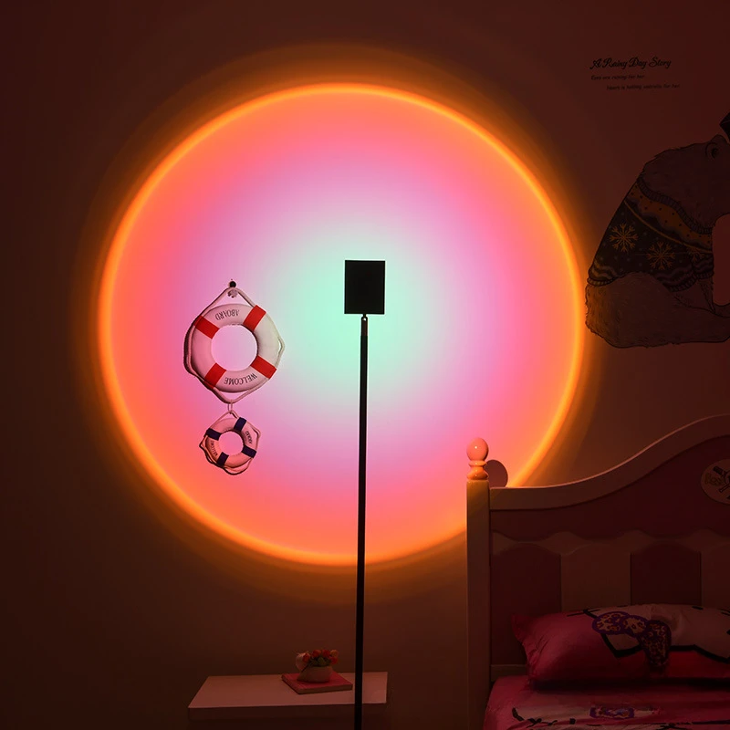 LED Sunset Lamp Nightlights Projector Birthday Party Decoration Mood Lights For Bedroom Living Room Wall Photography floor lamp