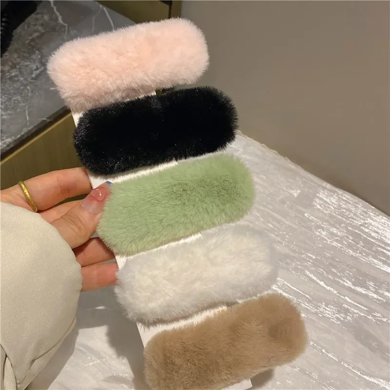 Winter Plush Cute Hair Clip Grasping Lamb Children\'s Broken Hair Pin Clip Headwear Hair Accessories for Girls  Korean Style