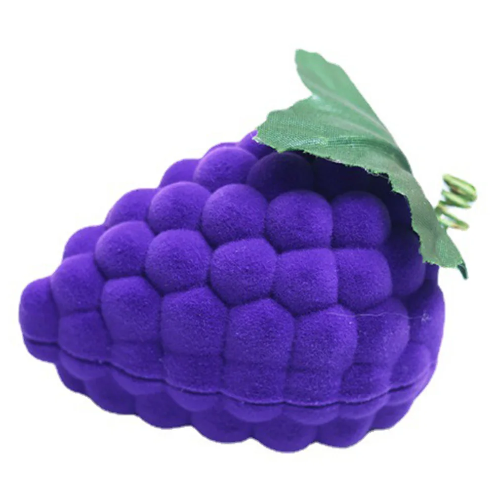

Grape Shaped Ring Box Jewelry Storage Case Creative Fruit Proposal Engagement Wedding Ring Gift Organizer Jewelry Box