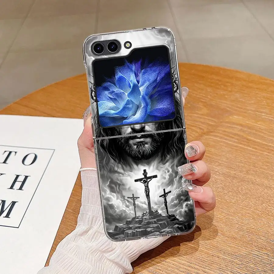 Phone Funda Case for Samsung Galaxy Z Flip 8 Z Flip 7 6 5 4 3 Flip3 Flip7 FE Flip6 Flip5 Flip4 Stark Monochrome Crown Portrait