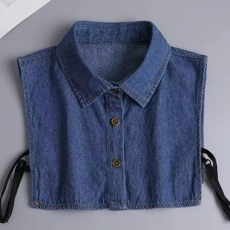 Denim Fake Collar For Women Ladies False Collar Shirt Half Shirt Detachable Blouse Detachable Collar Clothes Accessories