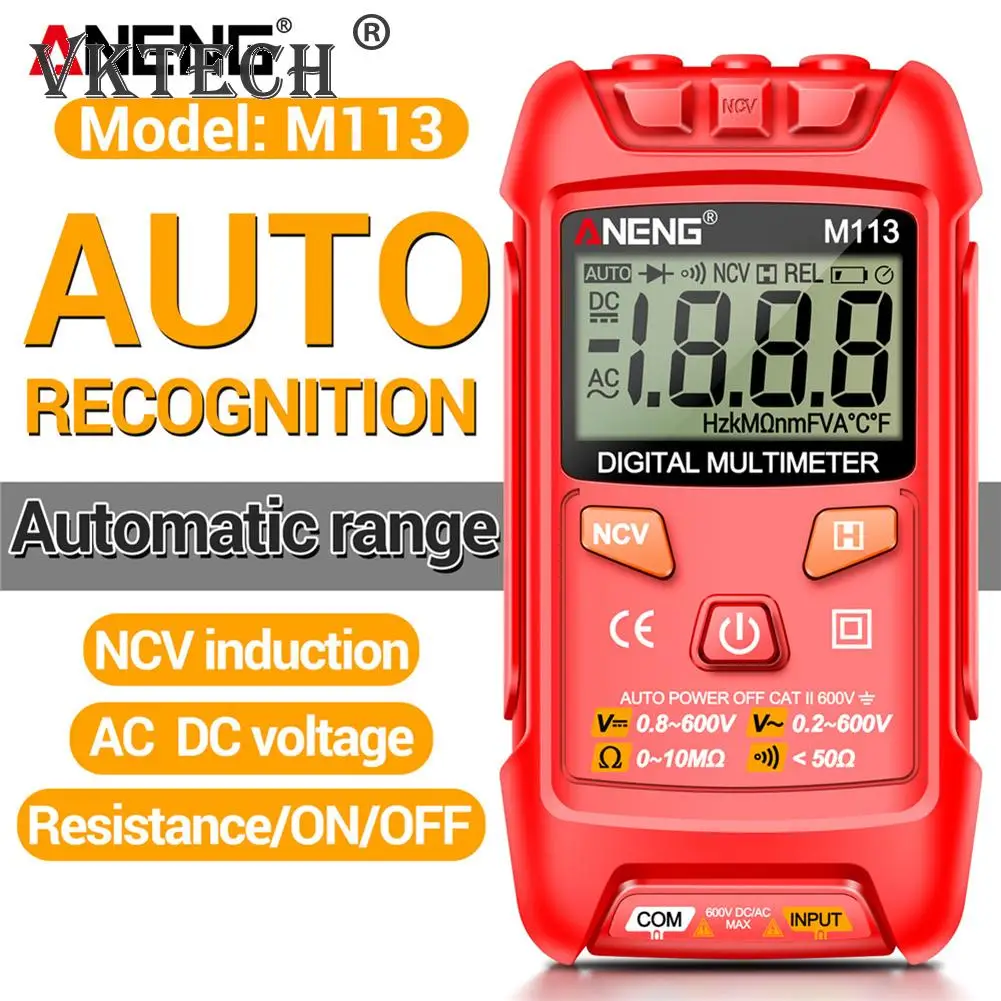 M113 Mini Digital Multimeter AC/DC Voltage Meter 1999 Counts Multimetro Ohm NCV Electricity Tools Measuring Detection Instrument