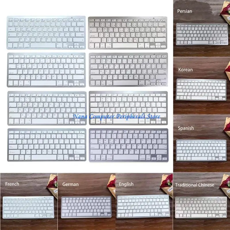F68C Portable Wireless Russian/Spanish/Korean/English Keyboard for Tablet Laptop