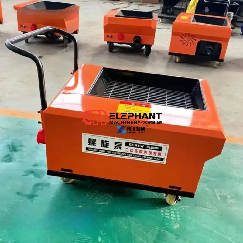 Portable Column Concrete Pump Equipped with Pushing Handle for Indoor Building Concrete Pouring Transfer Site Equipment