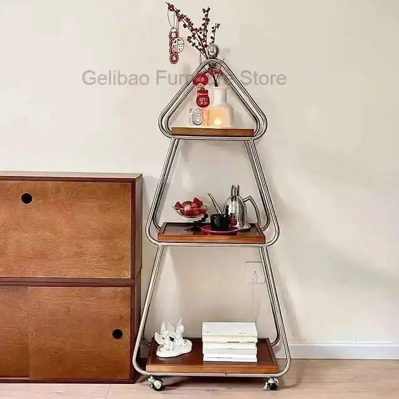 Modern Creative Simple Christmas Tree Medieval Rack Style Multi-layer Movable Snack Storage Net Celebrity Rack Shelves