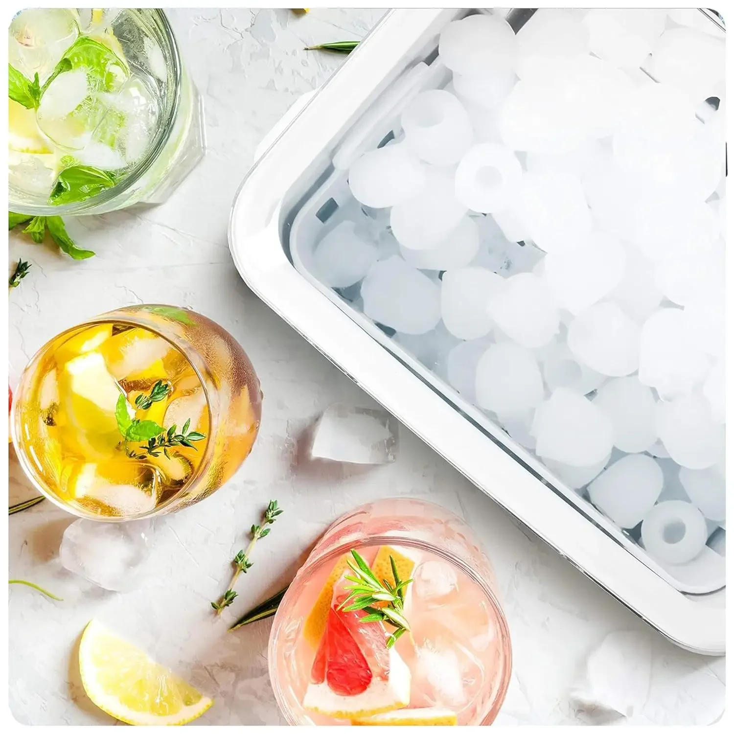 Ice Maker Machine 6 Mins Fast Ice, Countertop Ice Maker 26.5lbs/24Hrs Daily Production, Self-Cleaning Ice Maker Machine with Ice