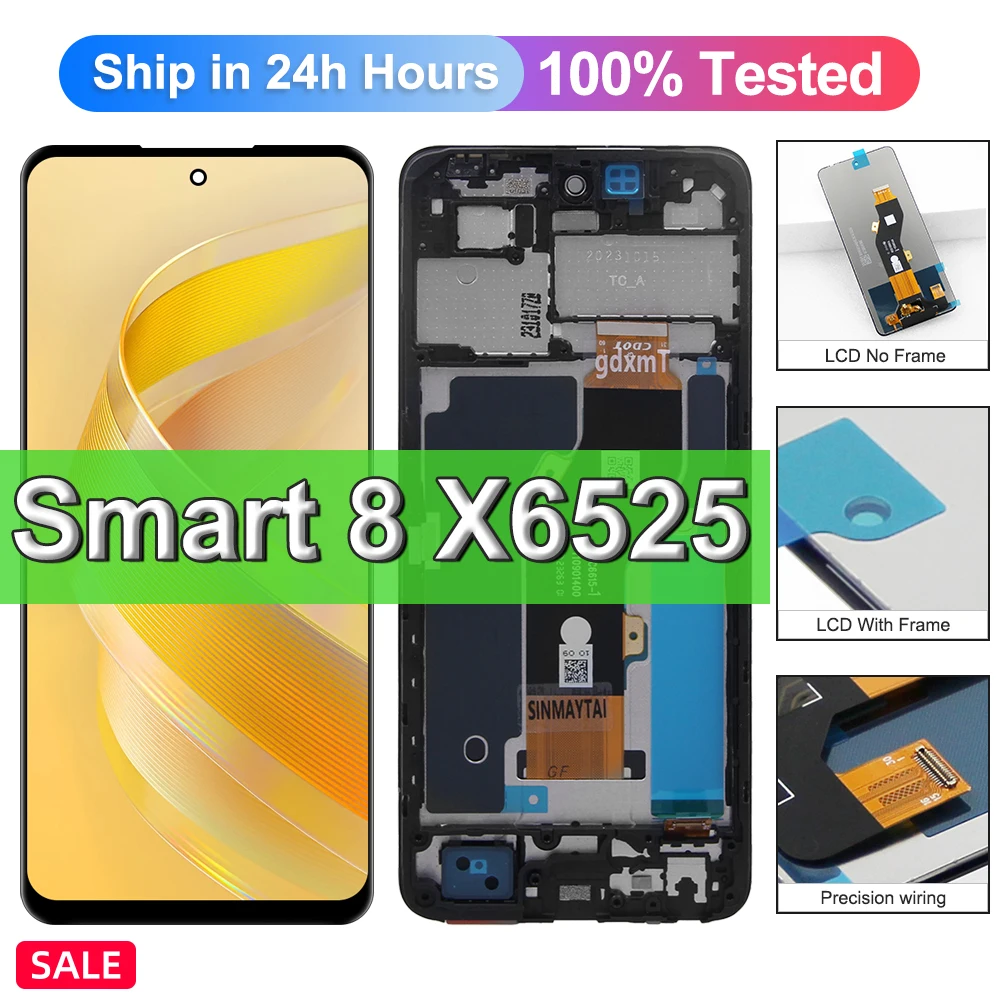 Smert8 LCD Display For Infinix Smart 8 X6525 Mobile Phone Lcd For lnfinix Smart 8 Phone Screen Replacement Assembly