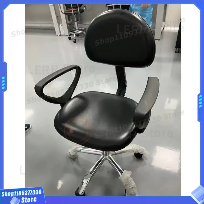 Anti Static ESD Chair Black Blue Conductive Leather Clean Room Seating Ergonomic Office Work Stool for Laboratory Electronics