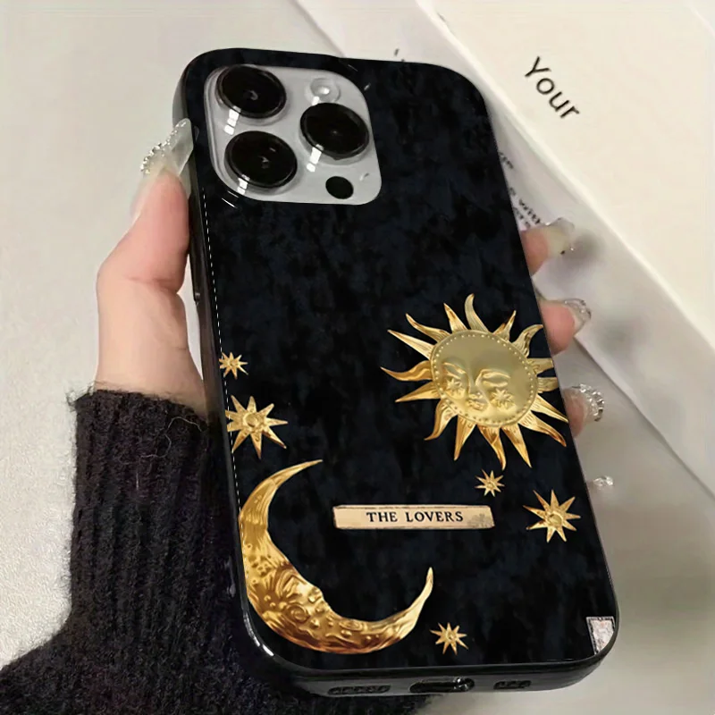 Tarot Sun Moon Star Printed Pattern Design Protective Cover for iPhone 17 16 15 14 13 12 11 Series Pro Max Plus