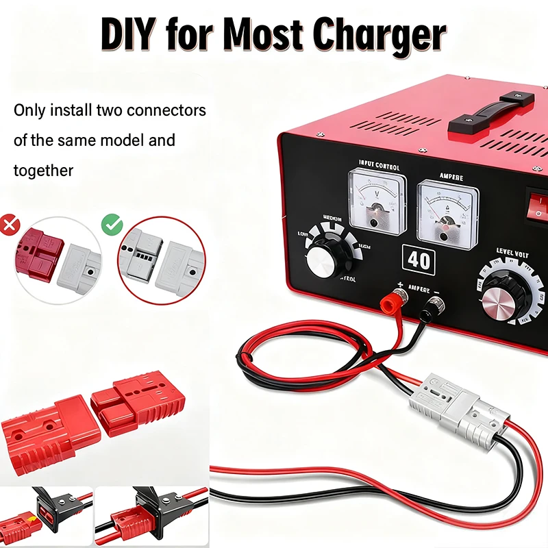 AGASHE 1 Satz 2 50 A Batterieadapter, Kabel mit O-Anschlüssen – Ladestecker für Elektrostapler, 12-V-Windenanhänger-Anschluss-Set – Detail 2