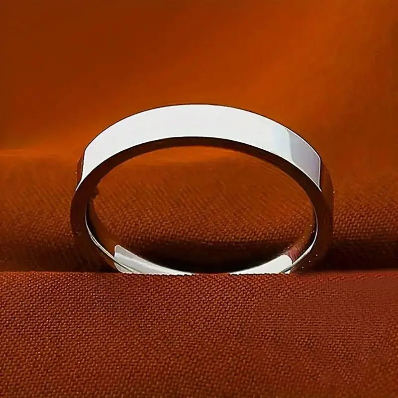 Huitan Plain Band Ring for Women Versatile Simple Stackable Party Daily Lady Silver Color Jewelry Minialist Metal Accessories