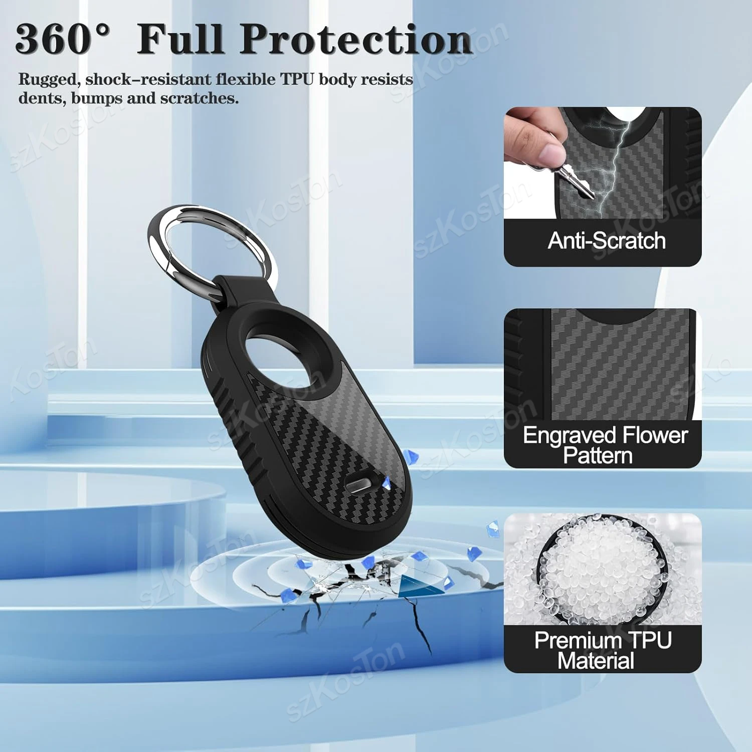 voor Samsung SmartTag 2 TPU beschermhoes mini GPS Tracker beschermhoes met sleutelhanger voor SmartTag 2 sleutel, rugzak, portemonnee, kind