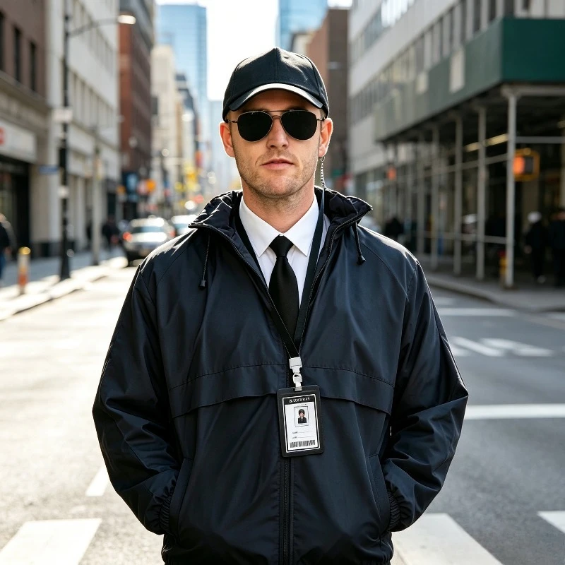 Men in Black Cosplay Costume Kit Secret Agent Dress Up Includes Sunglasses Tie Hat Earpiece Badge for Themed Party Role Play