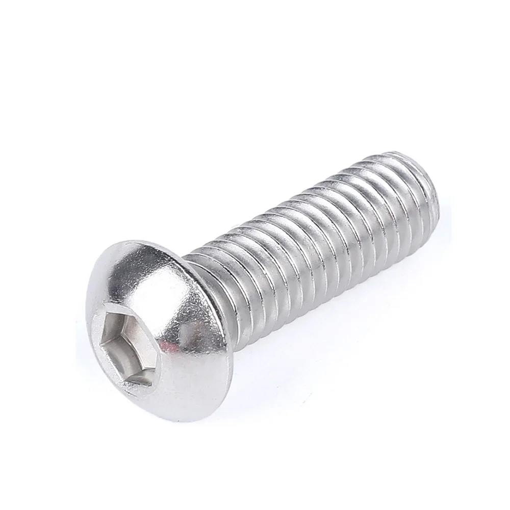Grade A4 316 Stainless Steel Round Head Hexagon Socket Screws Length4mm-60mm M2 M2.5 M3 M4 M5 Mushroom Cap Hex Screw Bolt Marine