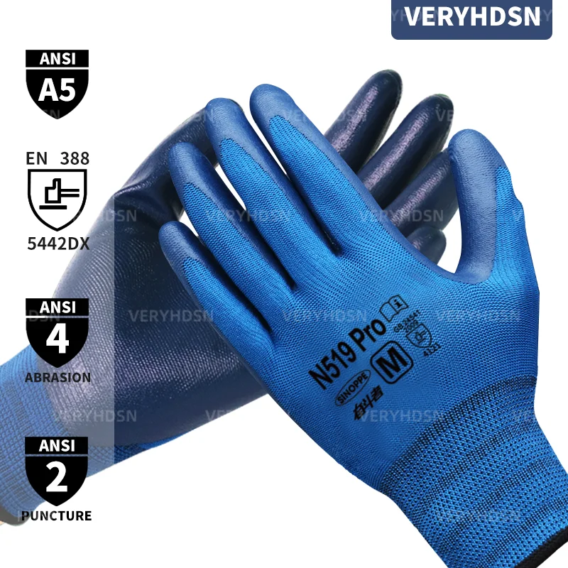 2pairs Ultra-Thin Work Gloves Polyurethane Coated High Performance Knit Wrist Cuff Light Duty Durable & Breathable Touchscreen