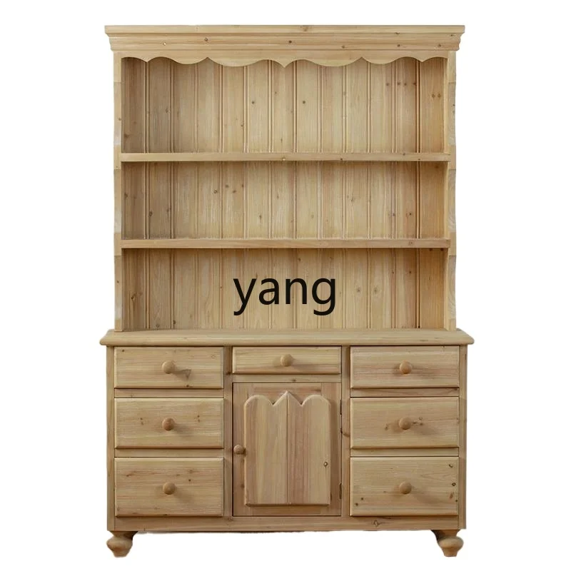 

LTT American rural pastoral retro solid wood storage cabinet large capacity living room bookcase porch cabinet