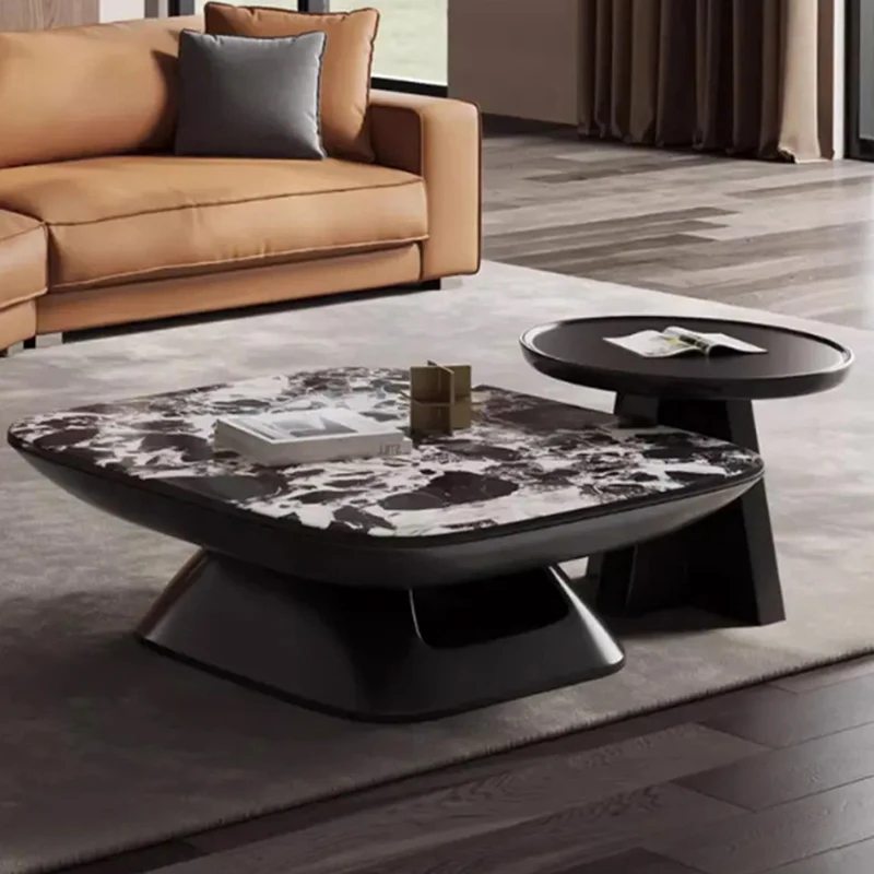

Итальянские черные роскошные журнальные столики, скандинавский креативный квадратный журнальный столик для гостиной, дизайнерская элитная мебель для дома FYCT